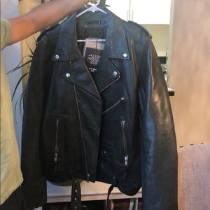 Never worn Dark green leather jacket